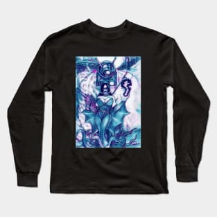 Goth Girl From Outer Space W/ Robot Monster Long Sleeve T-Shirt